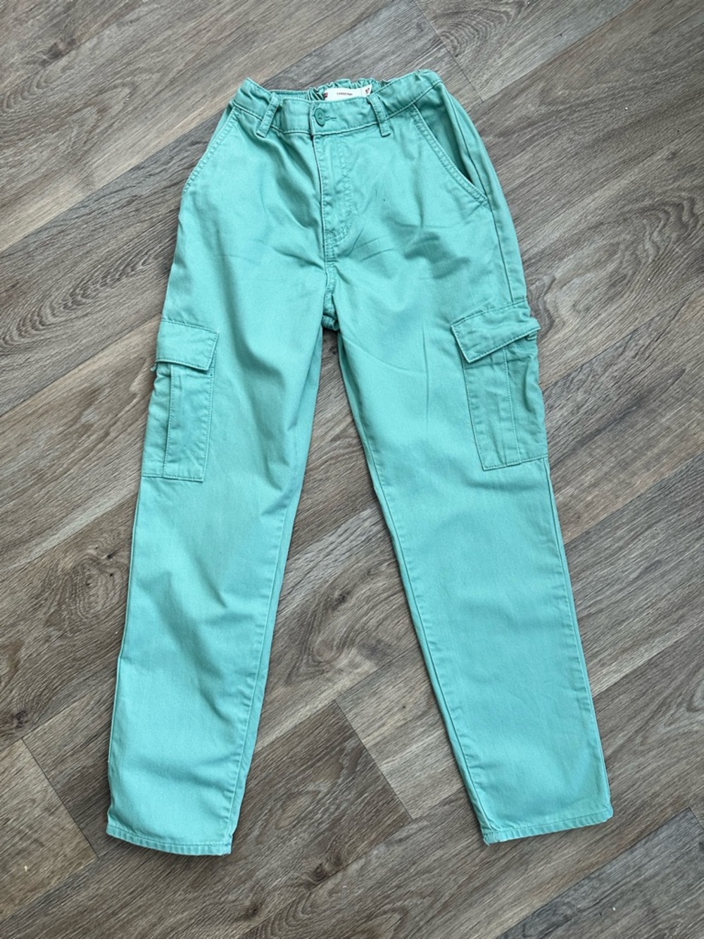 Levi’s Mint Green Cargo Pants Trendy Cotton Everyday Playwear Unisex Size 12R - Picture 2 of 13